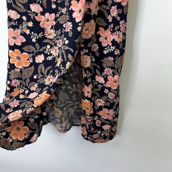 Old Navy Floral Midi Dress Women’s Size XL Puff Sleeves Smocked - Picture 8 of 9